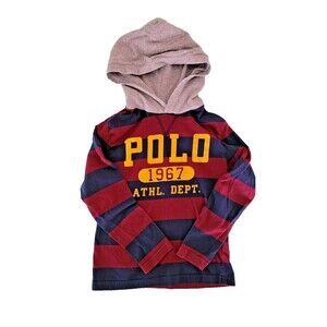 Polo Ralph Lauren Boys Cotton Hoodie blue,red,and gray Size 6